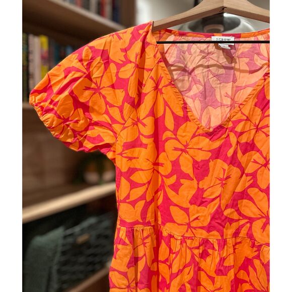 J. Crew Tiered Midi Puff Sleeve Dress - Picture 4 of 11